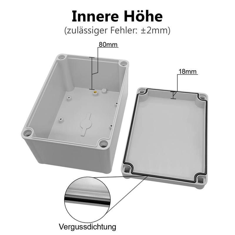LeMotech IP67 Waterproof Junction Box, ABS Plastic Electrical Box, Dustproof