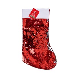 AKEDE Christmas Stockings | Stockings Christmas - Christmas Stocking - Red Christmas Stocking - Christmas Stocking Large - Red And White Reversible Sequin Christmas Stocking