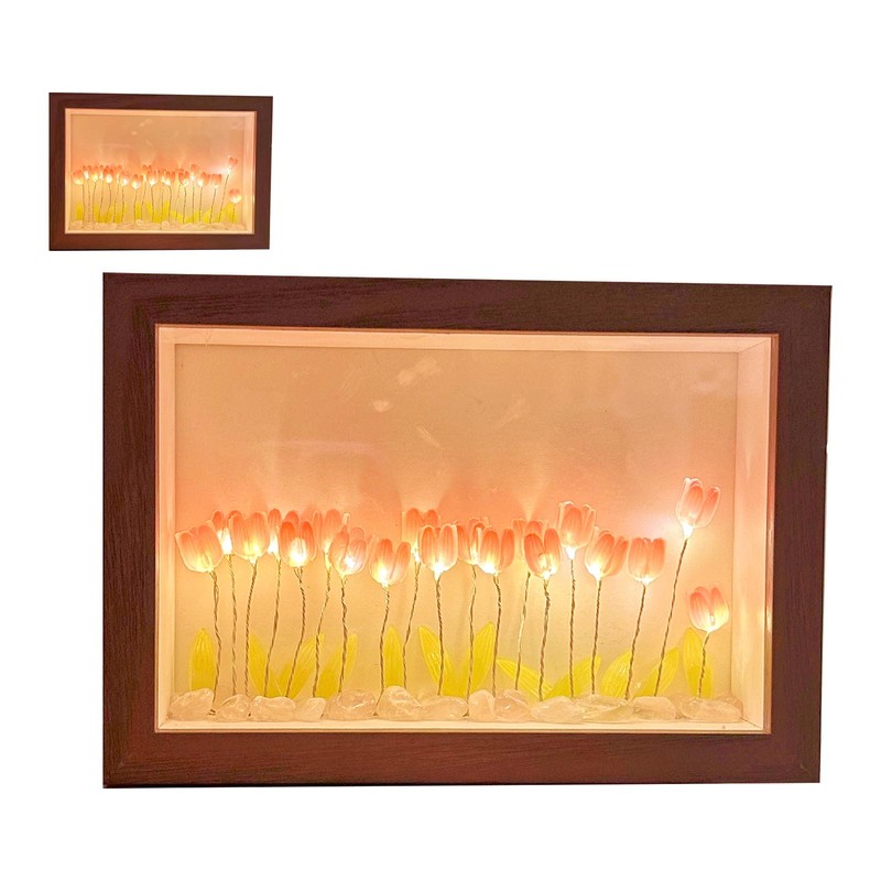 Tulip Light Photo Frame Flower Night Lamp Floral Picture Frame