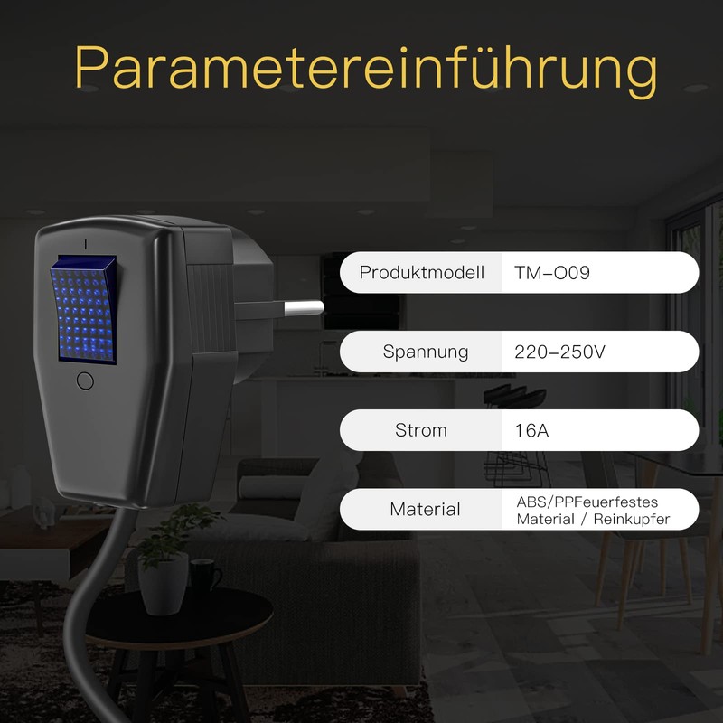 Schuko Plug with Switch, Protective Contact Plug IP20 250V (16A),