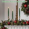 KunSwenn Christmas Green Flameless Taper Candles with Remote, Real Wax