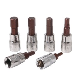 1/4 Inch Drive Metric Hex Bit Socket Set HW3 HW4 HW5 HW6 HW7 HW8 Pack of 6