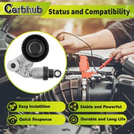 Carbhub 252813C100 Drive Belt Tensioner with Idle Pulley Kit Compatible with Hyundai Azera Entourage Palisade Santa Fe Sonata Veracruz for Kia Amanti Borrego Cadenza K900 Sedona Sorento Telluride
