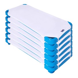 ROLLEE POLLEE White Microfiber Cot Sheets for Preschool or Daycare, Elastic Loops for Extra Security, Super Soft and Durable (Toddler Cot Sheet 23" x 42", 6-Pack)