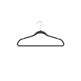 Velvet Hanger in Black Finish 18 Inches - Case of 50