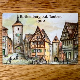 Valdeig Fridge Magnet – Rothenburg o.d. Tauber Around 1900 – Magnet Germany Bavaria Souvenir Magnets for Children Fridge Magnets Magnetic Design Also for Mini Fridge