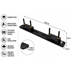 yskjyxgs Fence Mailbox Mounting Bracket,Suitable for Metal Doors and Windows, Grating Panels, Garden Fences, Black, 1 Pack