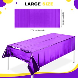 WovWeave 3 Pcs Mardi Gras Tablecloths Decorations 54 x 108 Inch Green Yellow Purple Foil Table Covers Disposable Rectangle Table Cloths for Carnival Holiday Party Supplies Home Decor