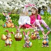 6 PCS Easter Outdoor Decorations Lawn Yard Signs Cute Bunnies