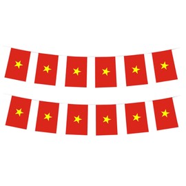 Vietnam Flags Vietnamese Small String Flag Banner Mini National Country World Flags Pennant Banners For Party Events Classroom Garden Festival Grand Opening Decorations (Vietnam)