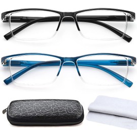 AJYADO Reading Glasses Blue Light Blocking - 2.25 Computer Readers Men Women Magnifying Eyeglass Anti-Blue-ray Ultra-Light Spring Hinge 2-Pack