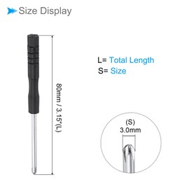 CoCud Mini Phillips Screwdrivers, Size 3.0mm, Length 80mm, Carbon Steel, Small Phillips Screwdrivers with Non-Slip Handle, Pack of 2