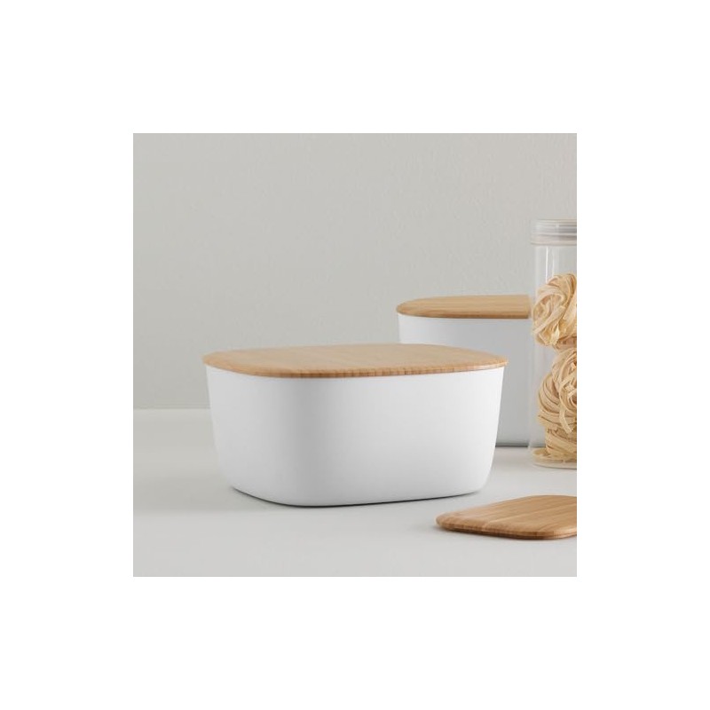 Stelton RIG-TIG Bread Bin Square White Plastic 23 x 23