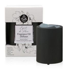 Belle Aroma Esprit de Fleur Essential Oil Diffuser | Premium Waterless & Heatless Oil Nebulizer for Home, and Professional Use | Large Room Aromatherapy Diffuser | No Water Needed (Dark Stone Finish)