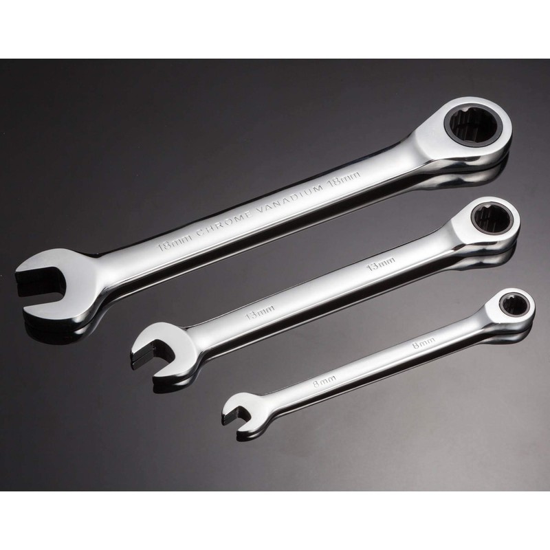 Qnkaa Ratchet Spanner Set Combination Wrench 12 Piece Metric Sizes