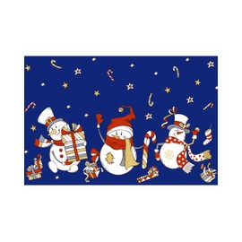 LuxFocus Christmas Doormat, Flax-like Fabric, Christmas Doormat Decorative Christmas Rug, Winter Christmas Floor Mats, Low Doormat Front Entrance Mat for Indoor, 40 x 80 cm, Blue