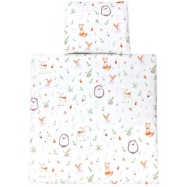 TupTam Baby Crib Pram Bedding Set Duvet Pillow - 4 pieces, Clearing/Deer, 80x80 cm