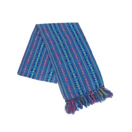 Artesanias FR XL 9 ft Long Doula Mexican Rebozo Shawl (Doula Aqua w/Design)