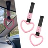 Zikefest 2PCS Heart Shaped Car Handle Straps, Rear Bumper Warning