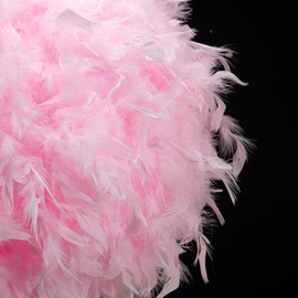 40cm Pink Feather Light Shade, Lamp Shade for Pendant Ceiling Light, Table Lamp, Floor Lamp, Fluffy Feather Lampshade Ceiling Light Shade for Living Room, Bedroom by Klass Home Collection