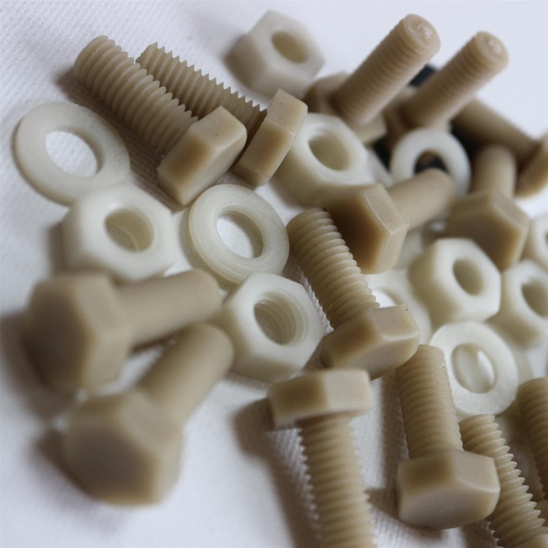 50 x Fibreglass Reinforced Super Nylon Hex Head Bolts M8
