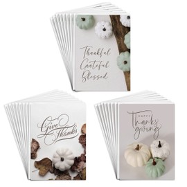 Easykart Thanksgiving Cards With Envelopes | Pack of 24 PCs - 7.25 x 5.5 Inch Large Size For Customer appreciation, Family and Friends