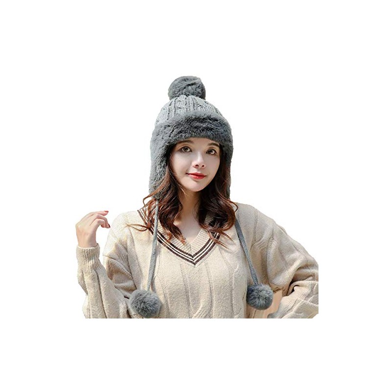 Yixda Women's Winter Hat with Ear Flaps Warm Fur Hat