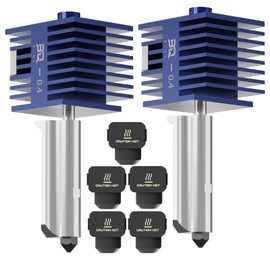2-Pack BIQU Panda Juicer Hotend Kit for Bambu-Lab A1/A1 Mini 3D Printers Only, Detachable Hardened Steel Nozzle 0.4mm, High Temperature Hot End Kit with 5 PCS Silicone Socks, Standard Flow