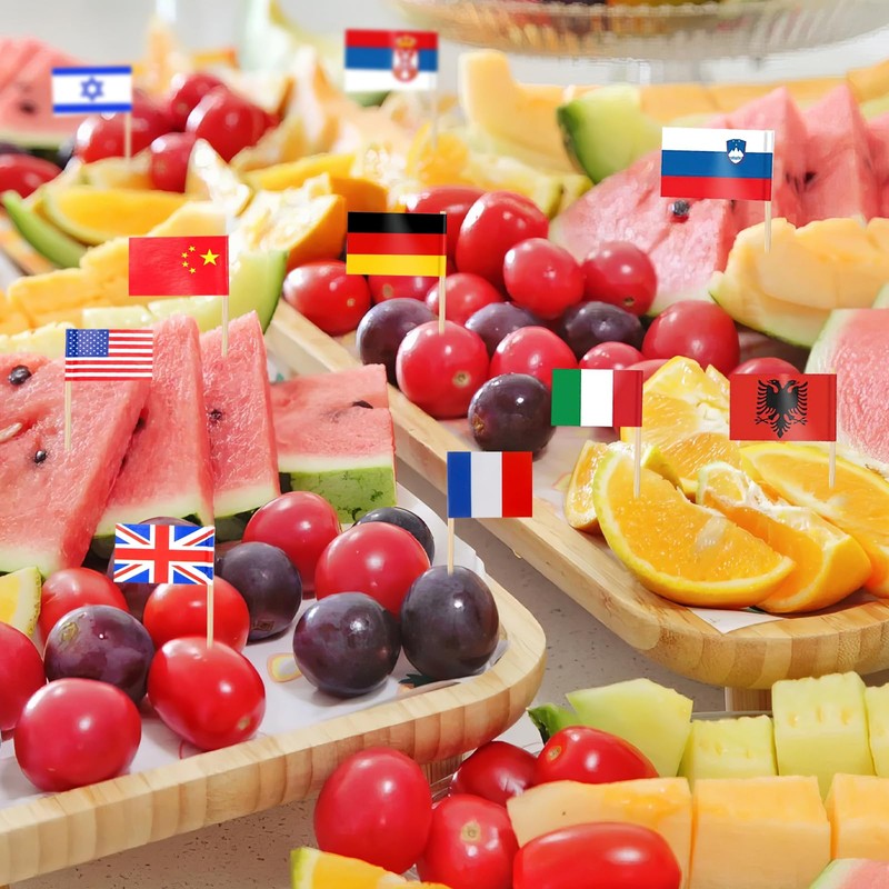 CIYIN Flag Toothpick, Toothpick with Flags, 100 Different Country Flags,