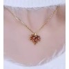 Unbranded Red Maple Leaf In Gold Necklace - Red Amber