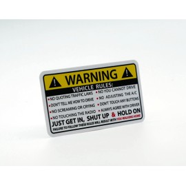 Funny Vehicle Safety Warning Rules Sticker Adhesive Vinyl for Car Truck Window Graphic Bumper