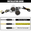 DREAMIZER Chrome Motorcycle Turn Signals 15 LEDs Bullet Front Rear