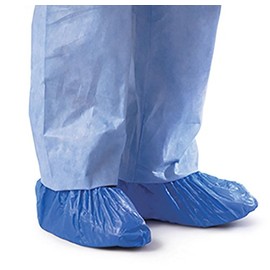 Blue CPE (.55 MM) Shoe & Boot Cover Booties, Water Proof CPE Material, Indoor & outdoor shoe or boot protection, Non Slip disposable (Size LG 100 Pack)