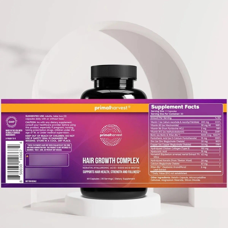 Vitaminas Crecimiento Cabello Primal Harvest