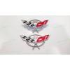 AUTO 2PC Chrome Front Rear 50Th Anniversary Cross Flags Emblems