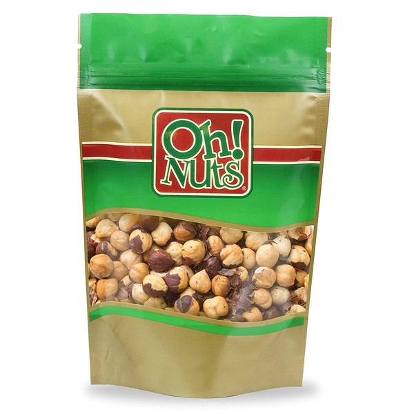 Oh! Nuts Roasted Salted Hazelnuts Filberts | Healthy Whole Crunchy Skinned Cobnuts Snack- No Added Oils | Great for Salads, Keto, Paleo, Vegan, Kosher | 2LB Bulk Resealable Bag for Extra Freshness