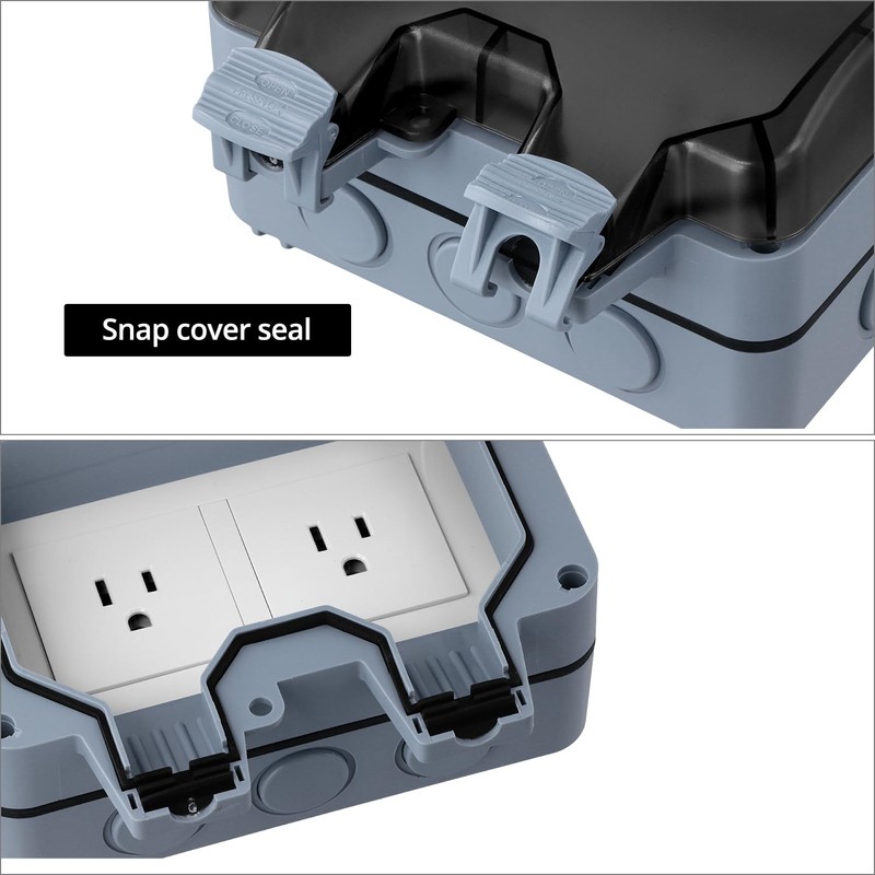 QWORK Heavy-Duty Outdoor Electrical Socket Cover - Wall Plug Socket