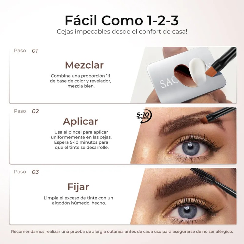Sace Lady Kit De Tinte Para Cejas Impermeable Y Profesional