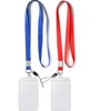 YOUOWO 2 Pack Blue Red Lanyard with Vertical ID Badge