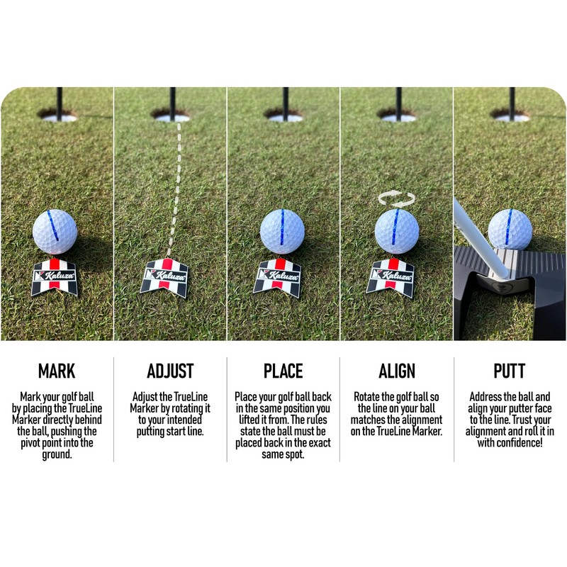 Kaluza TrueLine® Golf Alignment Ball Marker – Putting Aid –