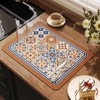 Lilithmanor Coffee Mat, Boho Style Dish Drying Mat, Fast Water