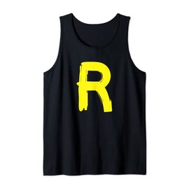 Creative Bold Yellow Letter R - Design Alphabet - Marker Tank Top