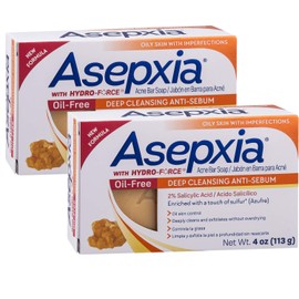 Asepxia Oil Free Sulfur Soap Acne Bar Soap 4 oz (Pack of 2)