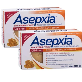 Asepxia Oil Free Sulfur Soap Acne Bar Soap 4 oz (Pack of 2)