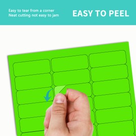 KIMMOR 1" x 2-5/8" Premium Green Colored Shipping Address Labels Sticker Papers for Inkjet & Laser Printer Self-Adhesive Mailing Labels Writable Tags, 8.5"×11" 30 Labels per Sheet