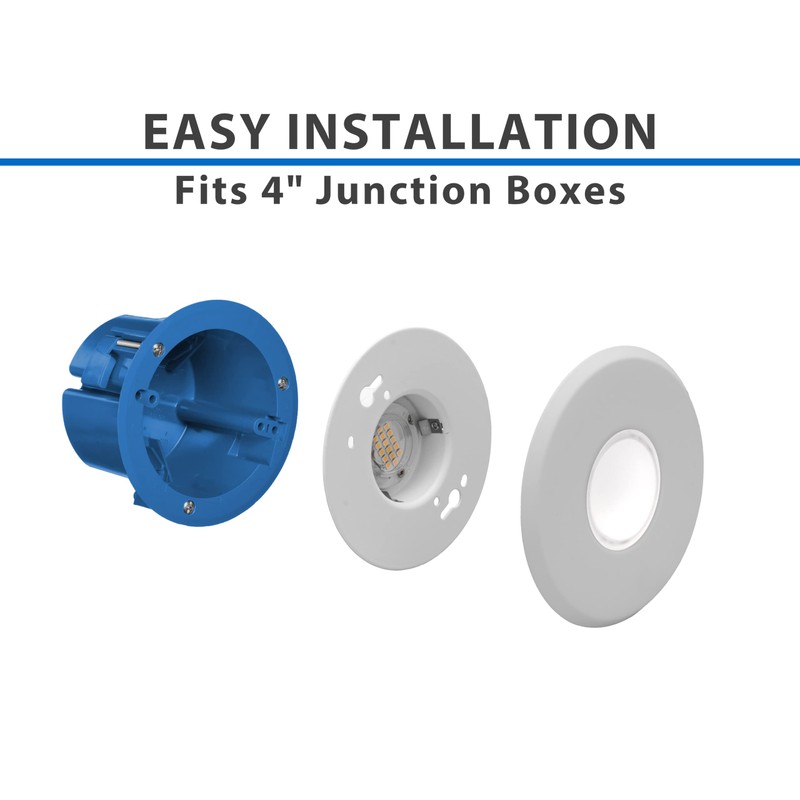 SureFit(v3) LED Flush Mount Ceiling Light, 3000K with Round White