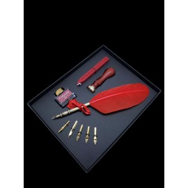 Undisclosed Kentaur SK Calligraphy Pen Set with Red Quill Pen