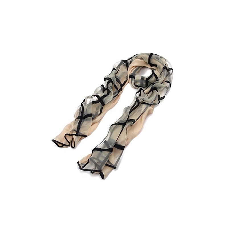 Premium 2-Layer Viscose Plaid Scarf, Beige
