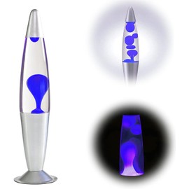 NINOMO Lámpara de Lava, Lámpara Lava Flotador Dinámico de Cera, Luz Suave y Cálida, para Dar Consuelo a Tu Alma, Crea una atmósfera romántica para la vida.(Azul)