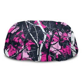 Knextrepoy Camo Hunting Winch Cover Pink Wood Winch Protection Cover, Universal Winch Protective Cover for Electric Winches Up to 17500 Lbs, Easy to Install